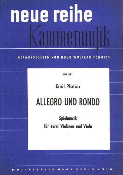 Platen E.: Allegro Und Rondo Neue Reihe Kammermusik