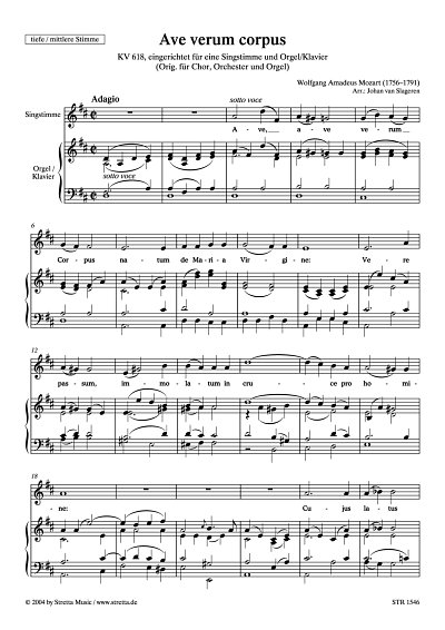 DL: W.A. Mozart: Ave verum corpus KV 618, Gesang, Orgel