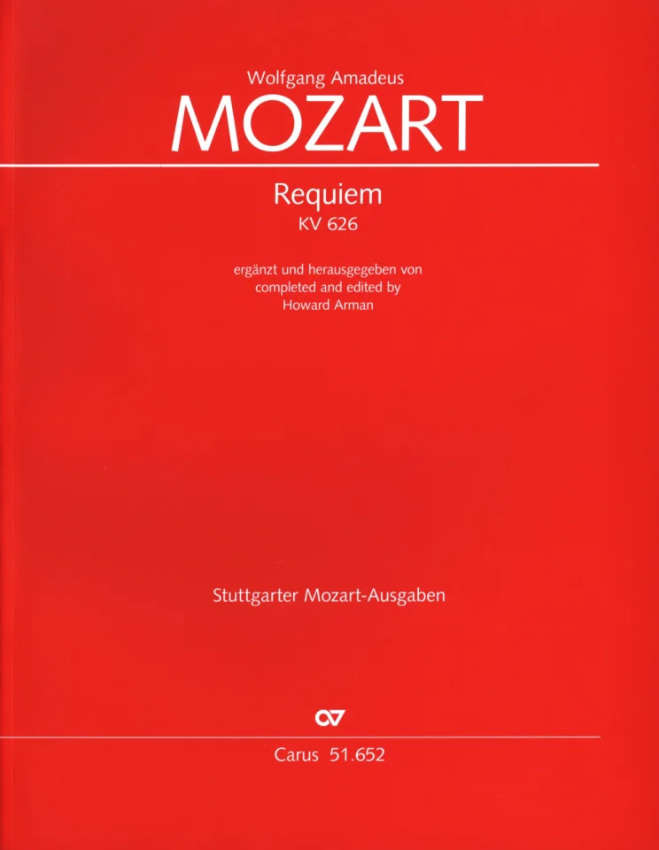 W.A. Mozart: Requiem d-Moll KV 626, 2GesGchOrch (Part.) (0)