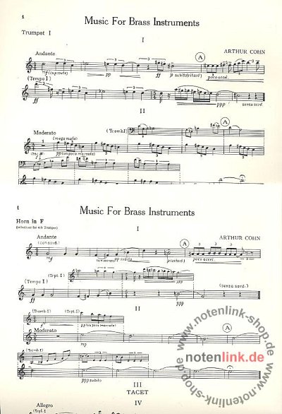 A. Cohn: Music for Brass Instruments, 4Trp3Ps (Stsatz)