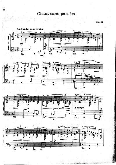 M. Lyssenko: Chant sans paroles op. 31, Klav