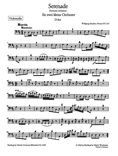 W.A. Mozart: Serenade D-Dur KV 239 "Serenata notturna"