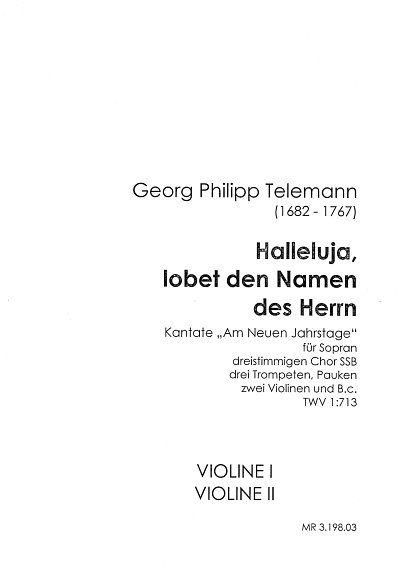 G.P. Telemann: Halleluja, lobet den Namen des , GesSGchOrchB