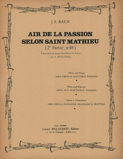 J.S. Bach: Air De La Passion Selon Saint , ObKlav (KlavpaSt)