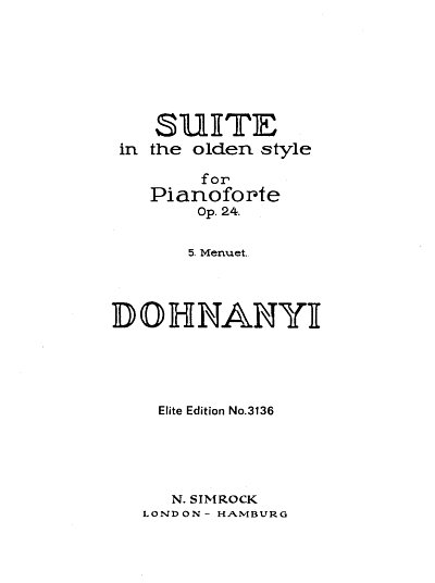E.v. Dohnányi: Suite im alten Stil op. 24 , Klav
