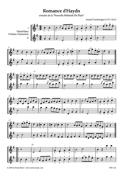 DL: A. Vanderhagen: Romance d'Haydn aus: Nouvelle Methode De