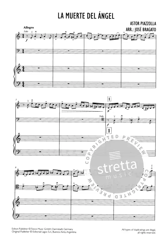 A. Piazzolla: La muerte del Angel, Klavtrio (Pa+St) (1)