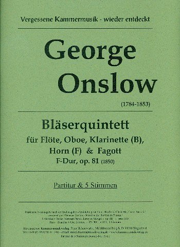 G. Onslow: Bläserquintett F-Dur op. 81, FlObKlHrFg (Pa+St)