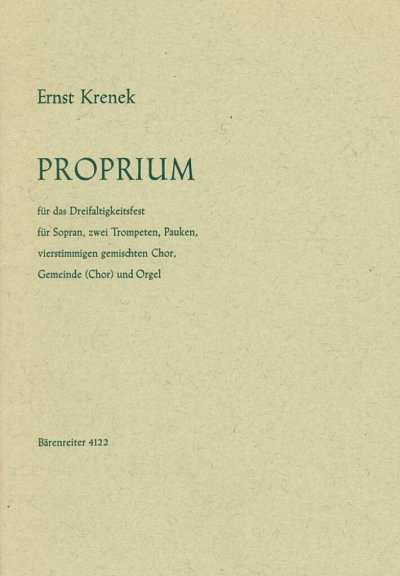E. Krenek: Proprium für das Dreifaltigkeitsfest op.  (Part.)