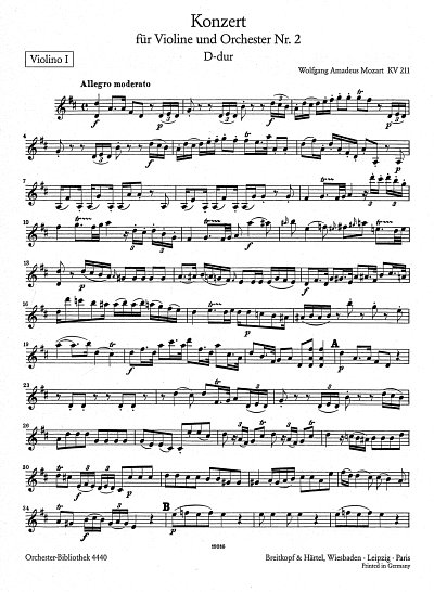 W.A. Mozart: Violinkonzert 2 D-dur KV 211