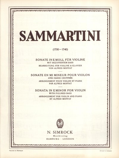 G. Sammartini: Sonate e-Moll