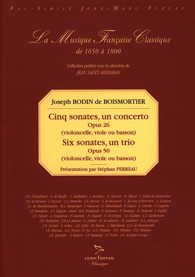 J.B. de Boismortier: 5 sonates, 1 concerto op.26, 6 , VcKlav