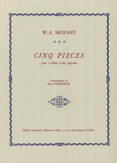 W.A. Mozart: 5 Pièces, 2Sbfl (Bu)