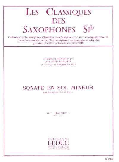 G.F. Händel: Sonata In G Minor, SaxKlav (KlavpaSt)