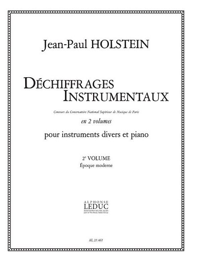J. Holstein: Dechiffrages Instrumentaux Volume 2 Epoque Moderne