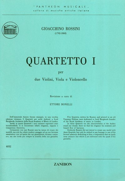 G. Rossini: Quartetto N. 1, 2VlVaVc (Part.)
