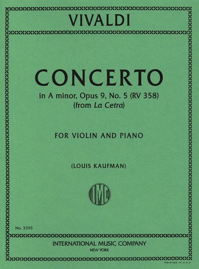 A. Vivaldi: Concerto In A Min Op.9 N.5 Rv, VlKlav (KlavpaSt)