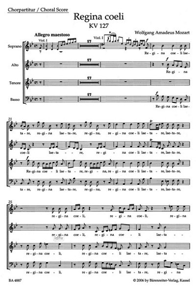 W.A. Mozart: Regina coeli KV 127, GCh4 (Chpa)
