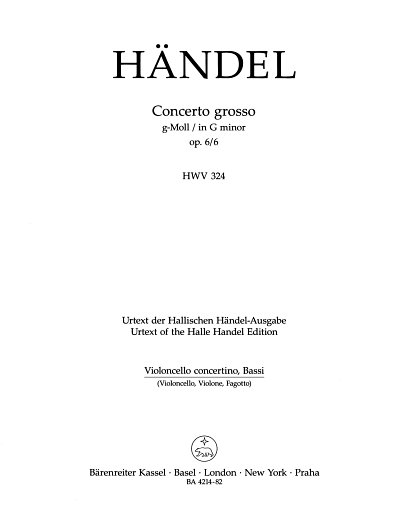 AQ: G.F. Händel: Concerto grosso g-Moll op. 6/6 HWV (B-Ware)