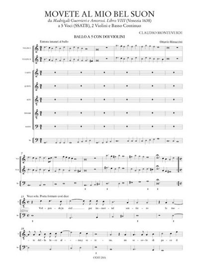 C. Monteverdi: Movete al mio bel suon