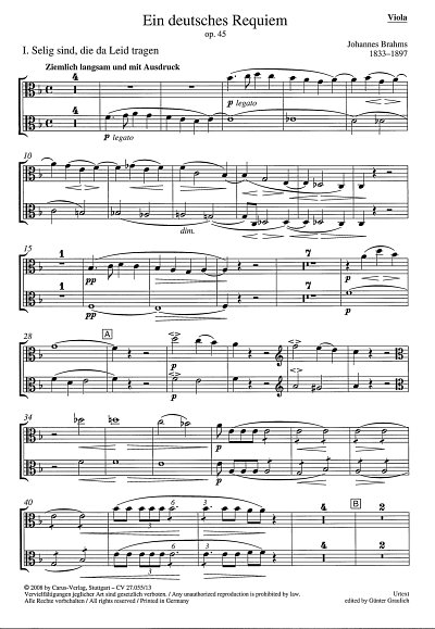 J. Brahms: Ein deutsches Requiem, GChOrchOrg (Vla)