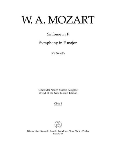 W.A. Mozart: Sinfonie F-Dur KV 76 (42a) (HARM)