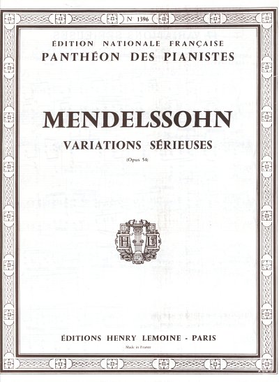 F. Mendelssohn Barth: Variations sérieuses Op.54, Klav