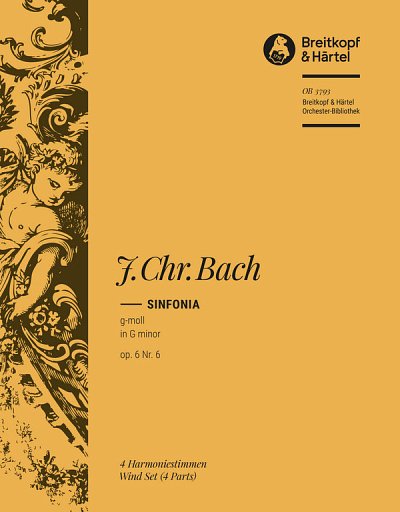 J.C. Bach: Sinfonia g-moll op. 6/6, Sinfo (HARM)