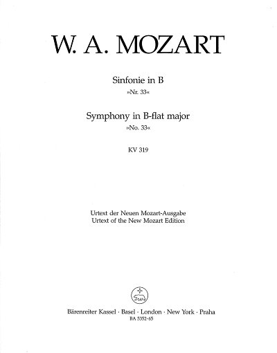 W.A. Mozart: Sinfonie Nr. 33 B-Dur KV 319