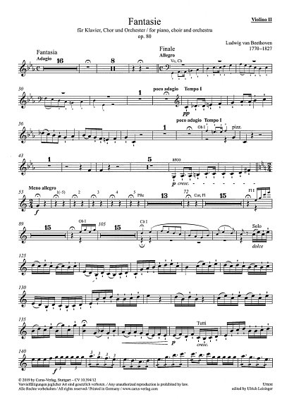 L. v. Beethoven: Fantasie op. 80, 4GesGchKlaOr (Vl2)