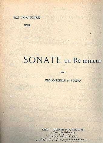 P. Tortelier: Sonate Violoncelle-Piano