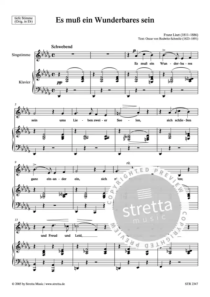 DL: F. Liszt: Es muss ein Wunderbares sein (0)