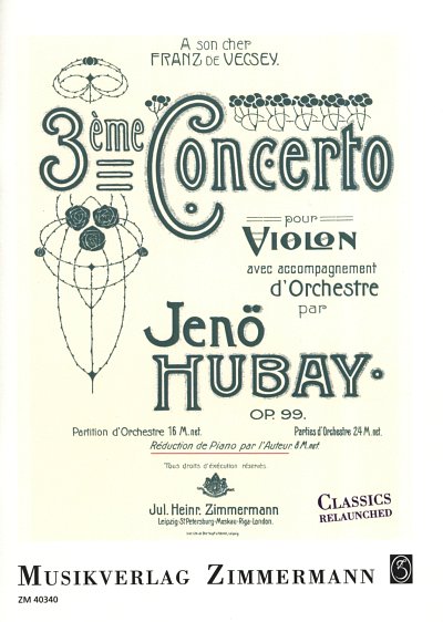 J. Hubay et al.: 3. Concerto g-Moll op. 99