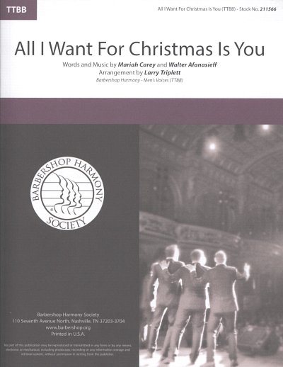 Portada de la partitura: All I Want For Christmas Is You para Coro de Hombres