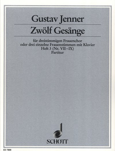 G. Jenner y otros.: Zwölf Gesänge op. 3 Heft 3