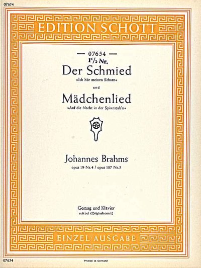 DL: J. Brahms: Der Schmied / Mädchenlied, GesMKlav