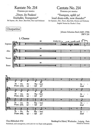 J.S. Bach: Kantate Nr. 214 BWV 214 "Tönet, ihr Pauken! Erschallet, Trompeten!"