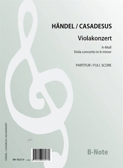 G.F. Händel: Violakonzert h-Moll (Casadesus) (Partit (Part.)
