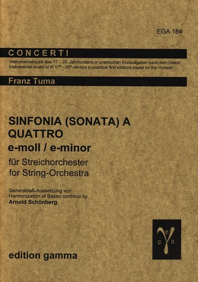 F. Tuma: Sinfonia (Sonata) A Quattro E-Moll