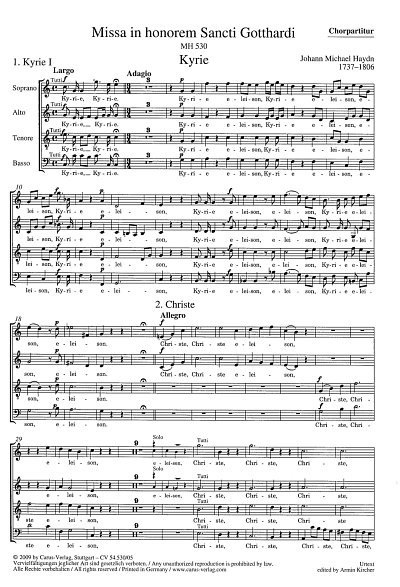 M. Haydn: Missa in honorem Sancti Gotthard, GesGchOrc (Chpa)