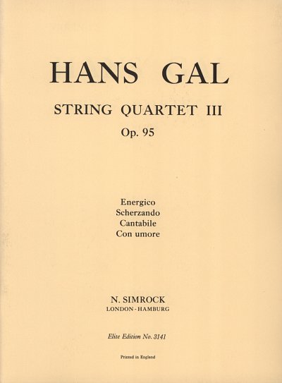 H. Gál: Streichquartett Nr. 3 op. 95 , 2VlVaVc (Stsatz)