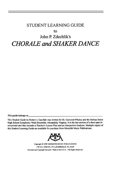 Chorale and Shaker Dance (Bu)