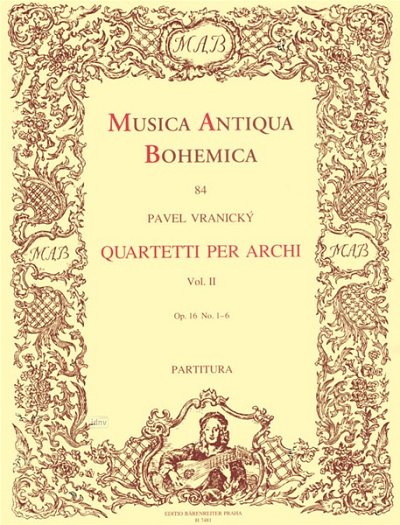 V. Pavel: Quartetti per archi II Nr. 1-6 op, 2VlVaVc (Part.)