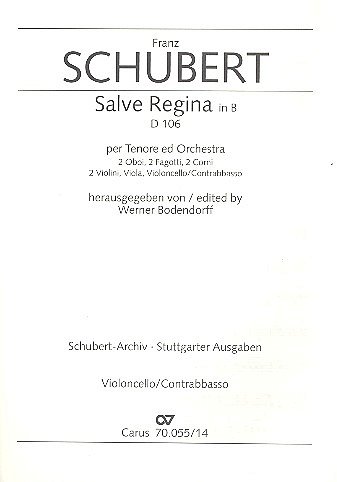 F. Schubert: Salve Regina in B D 106 / Einzelstimme Vc. (Kb.