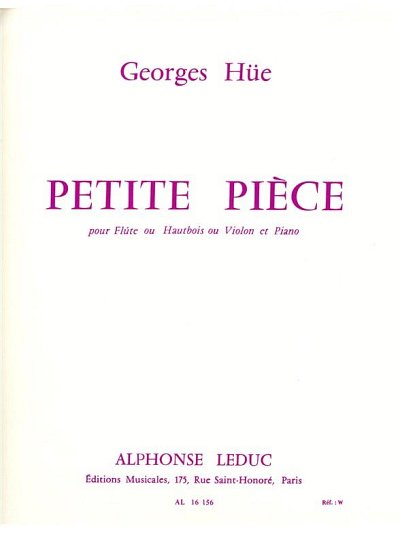 G. Hüe: Petite Pièce In G (Part.)
