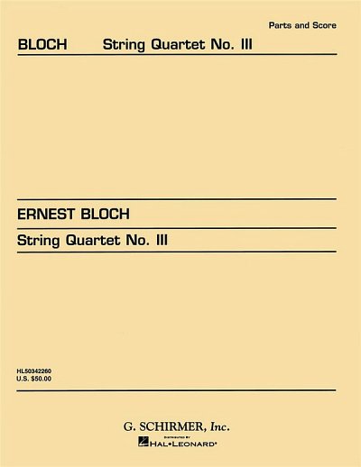 E. Bloch: String Quartet No. 3, 2VlVaVc (Pa+St)