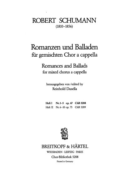 R. Schumann: Romanzen Und Balladen Op 67