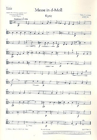 P. Cornelius: Messe d-Moll CWV 91, 2GsFcOrg;Str (Vla)