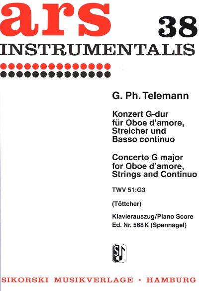 G.P. Telemann: Konzert für Oboe d'amore, Streicher und B.c. G-Dur TWV 51:G3