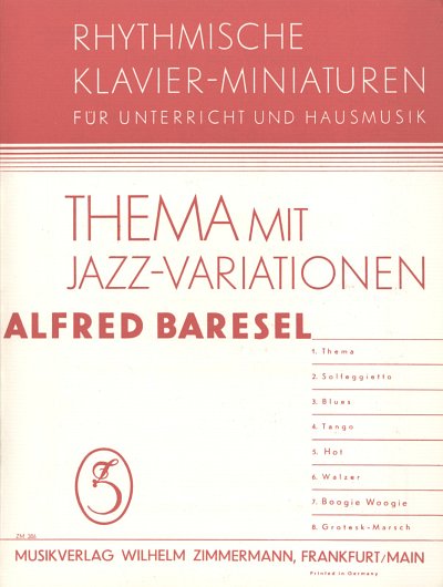 Baresel Alfred: Thema Mit Jazzvariationen